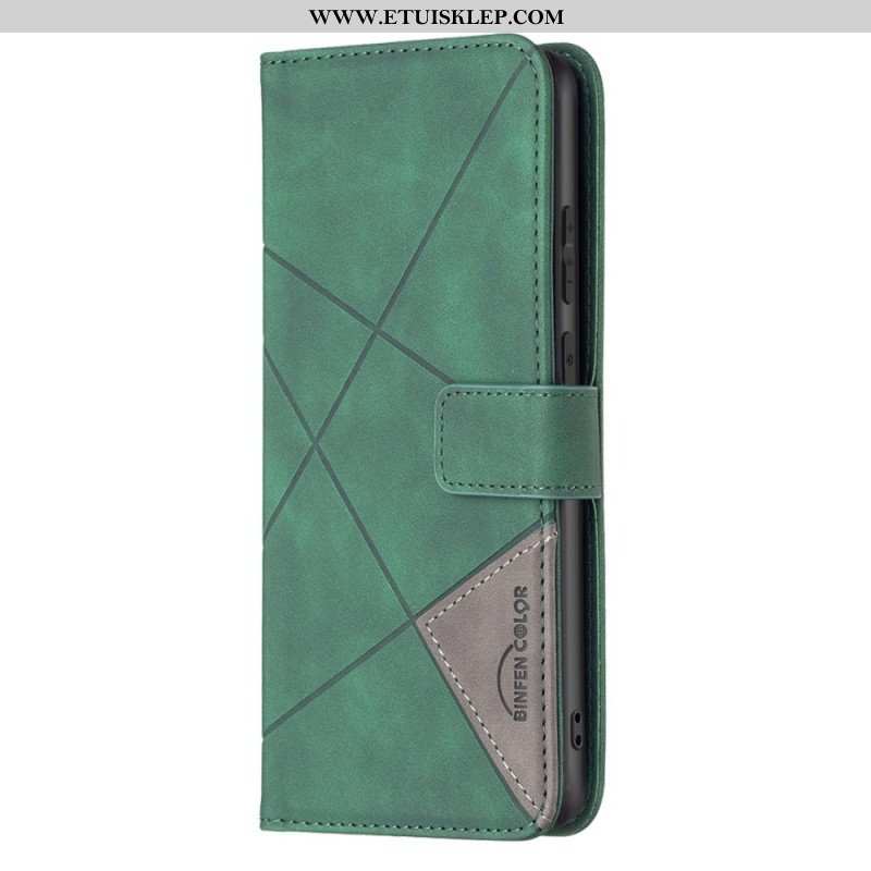 Etui Folio do Samsung Galaxy M53 5G Kolorowe Trójkąty Binfena